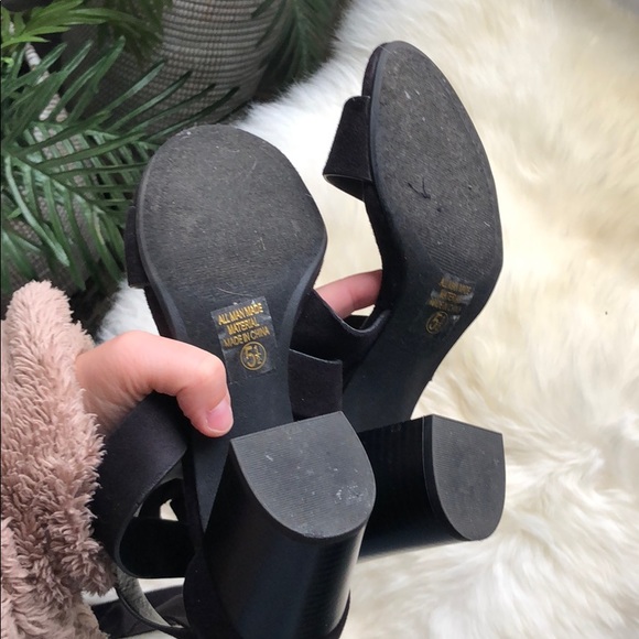 Kyleigh Black Vegan Suede Lace Up Wrap Heel - Picture 7 of 8